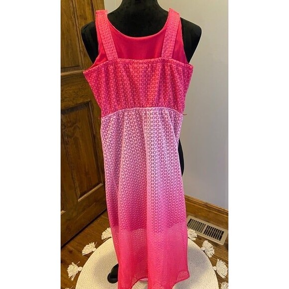 Paper Dolls Girls Mini Maxi Pink Ombré Size 12 Lace Overlay Dress - Picture 7 of 11